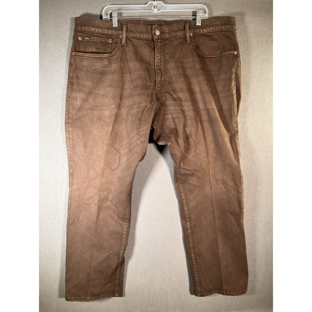 Polo Ralph Lauren Jeans Mens 42x30 Brown Hampton Relaxed Straight Stretch READ